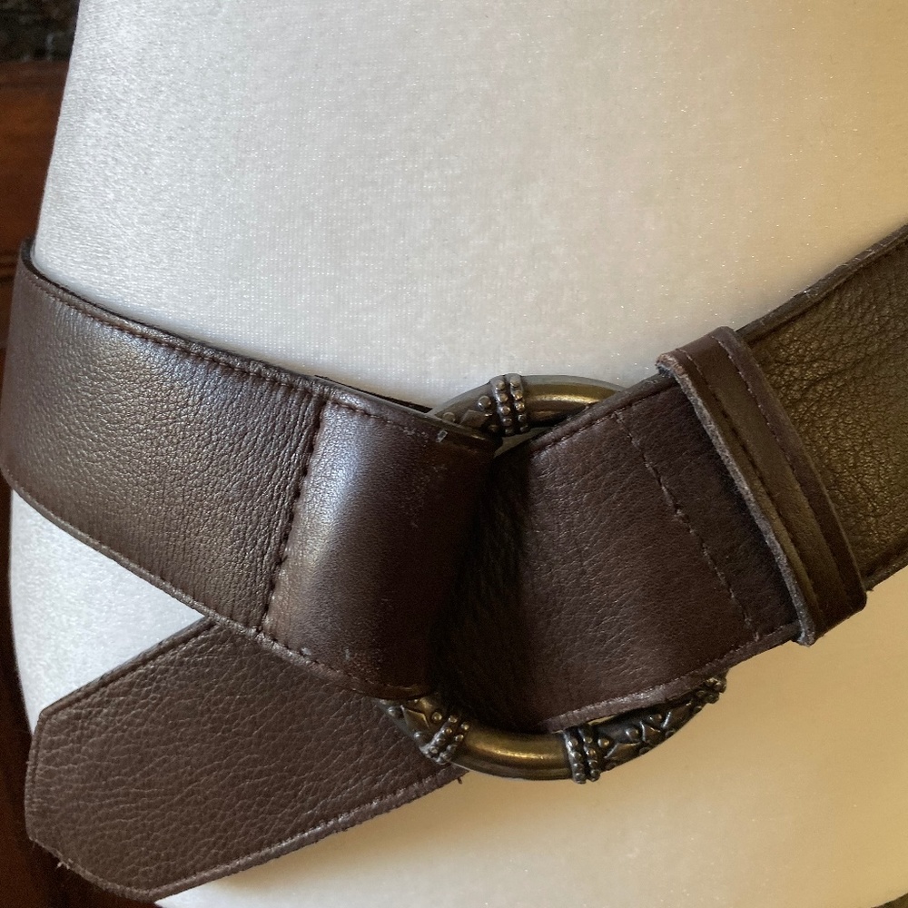Coldwater Creek Leather Hipslung Belt Size…